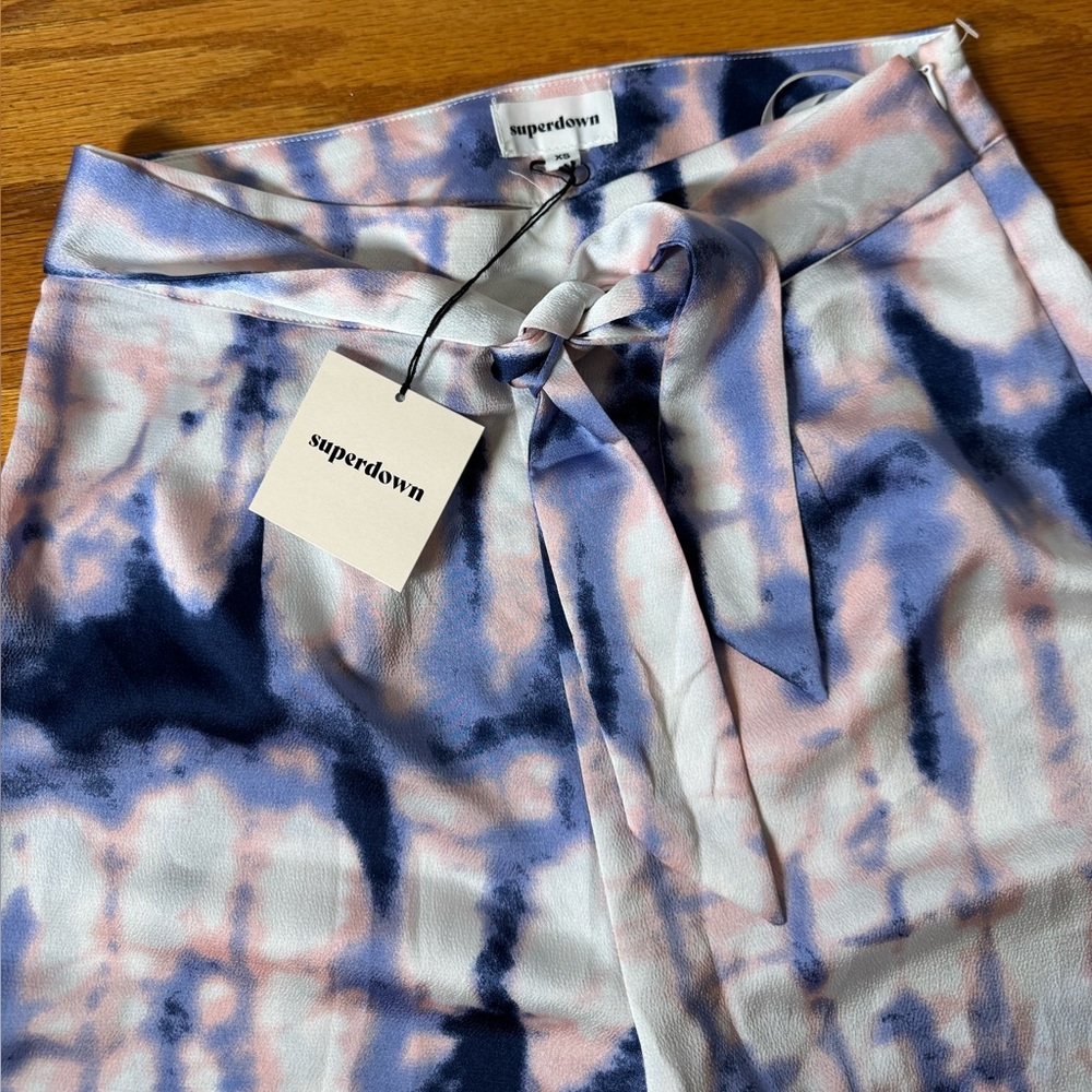 NWT Superdown 2piece Tie-Dye Wide Leg Pants & Halter Set XS - Picture 5 of 7